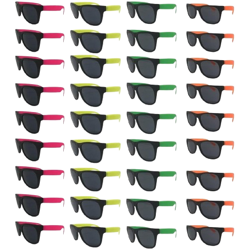 Neon Sunglasses Bulk Pack 48 Green Pink Yellow Orange Sunglasses UV 400