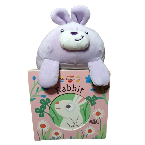 Purple Plush Poppy Pal Bunny & Children’s Board Book Tales from Nature - RABBIT