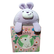 Load image into Gallery viewer, Purple Plush Poppy Pal Bunny &amp; Children’s Board Book Tales from Nature - RABBIT
