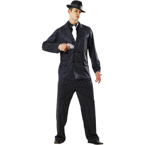 Gangster Halloween Costume for Men | Criminal Cosplay & Dress Up, M Black