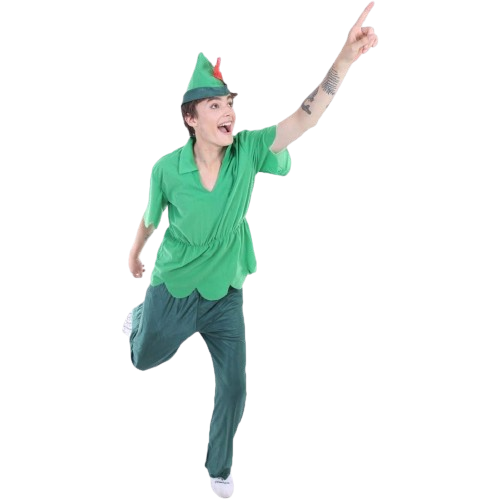 Unisex Peter Pan Cosplay Costume Green Color Costume Adult (Large)