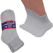 Load image into Gallery viewer, Diabetic Ankle Socks Non-Binding Circulatory Cushion Cotton 12 Pairs Grey 9-11
