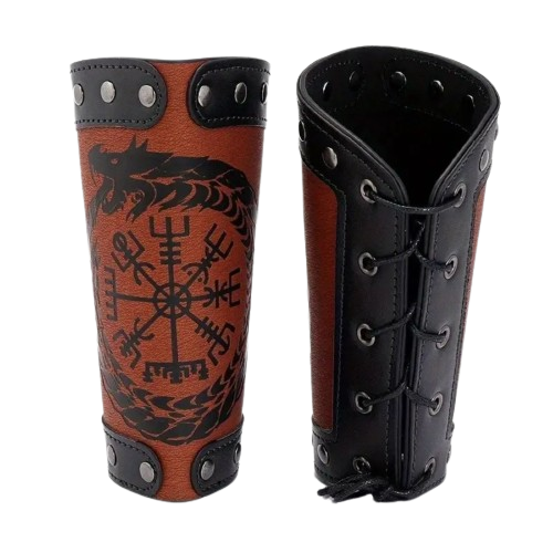 Pr Viking Dragon Compass Design Wristbands PU Leather Wristbands Accessories