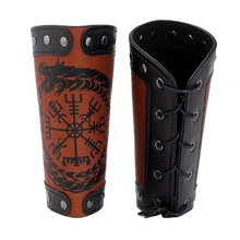 Load image into Gallery viewer, Pr Viking Dragon Compass Design Wristbands PU Leather Wristbands Accessories
