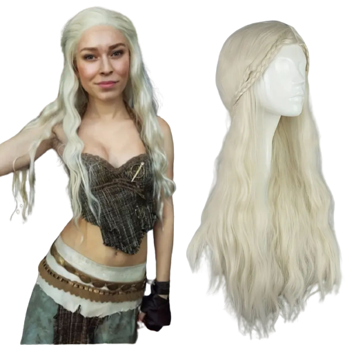 Blonde Long Wig Synthetic Anime Movie Cosplay Golden Hair length 26"