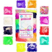 Load image into Gallery viewer, 4800 Band MEGA Rainbow Braid Loom Refill Set 24 Colors 35 Charms &amp; 500 Clips
