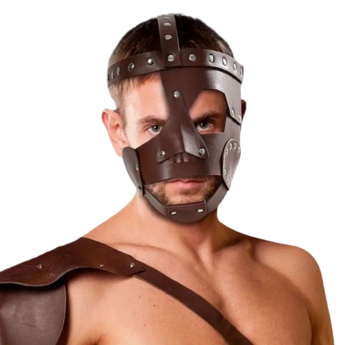 Colosseum Leather Mask Medieval Warrior Cosplay Roman Egyptian Soldier Helmet