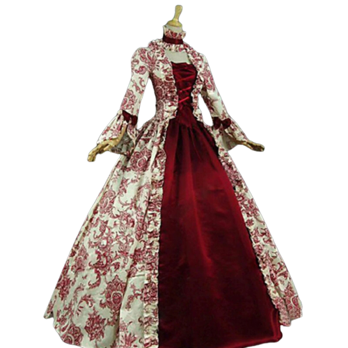 Flare Sleeve Victorian Party Formal Gown Renaissance Gothic Floral Sm