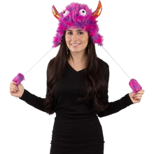 Load image into Gallery viewer, Monster Hat Costume Crazy Funny Hat Monster Birthday Party Fuchia OS
