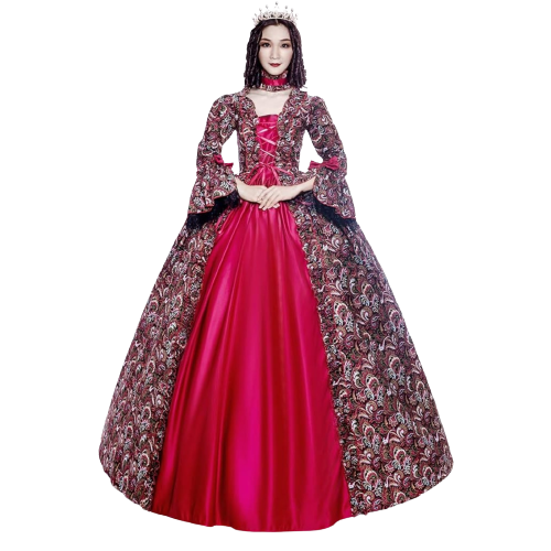 Colonial Georgian Victorian Dress Gothic Period Ball Gown Reenactment XL Red