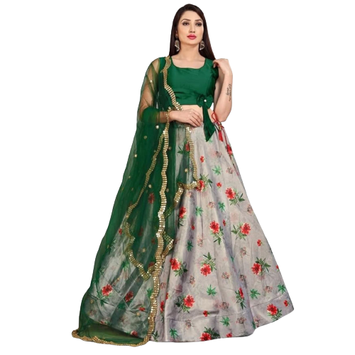 Lehenga Choli Stitch Lehenga Choli Gagara Readymade Lehenga Choli - 539 Green