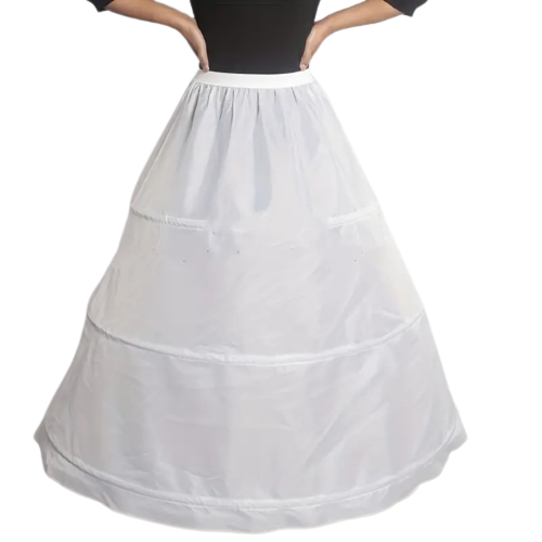 Petticoat Crinoline Dress Long Underskirt Floor 3Hoop Skirt Crinoline Prom White