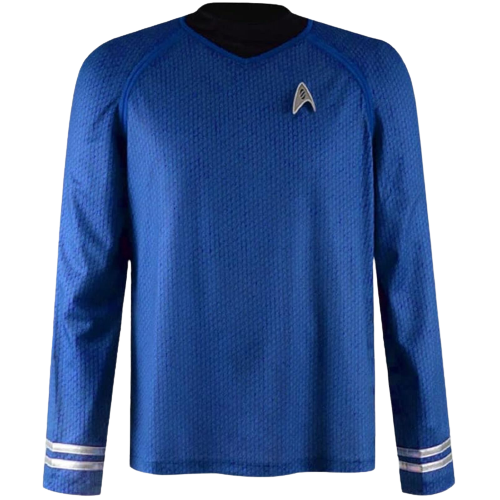 Star Series Costume Shirt Kirk/Scotty/Spock T-Shirts (XL, Blue)