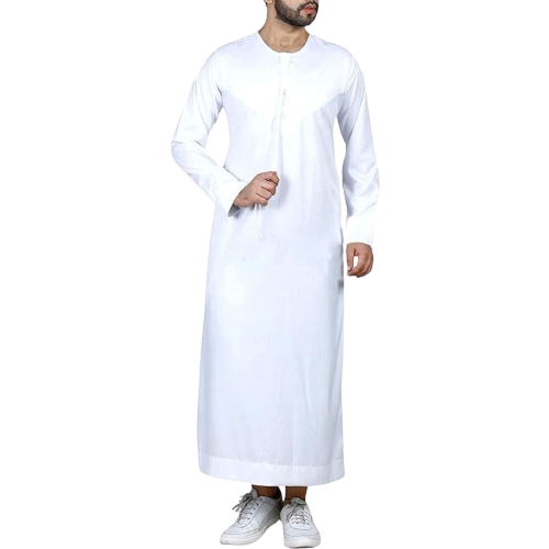 White Classic Emirati Thobe by Mashroo (X-large)