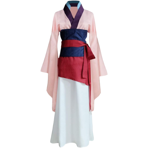 Princess Mulan Costume Dress Chinese Heroine Party Ball Gown (S, Pink)