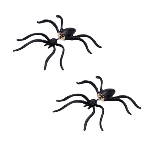 Spider Stud Earrings, Girls 3D Creepy Black Spider Ear Stud Earrings