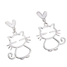 Load image into Gallery viewer, Hollow Out Cat Kitten Earrings, Cute Cat Animal Jewelry, Party Birthday Gifts
