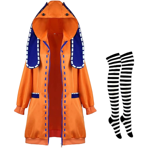 Han shan Runa Yomozuki Cosplay Costume Orange with with Ears Twin  XS