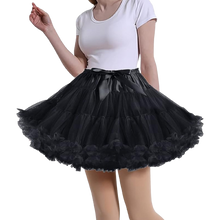 Load image into Gallery viewer, Petticoat Skirt Adult Puffy Tutu Layered Ballet Tulle Dress Costume Black OSFM
