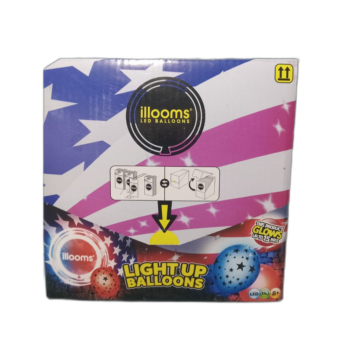 6 3packs illooms LED Light Up Mixed Solid Stars Balloons
