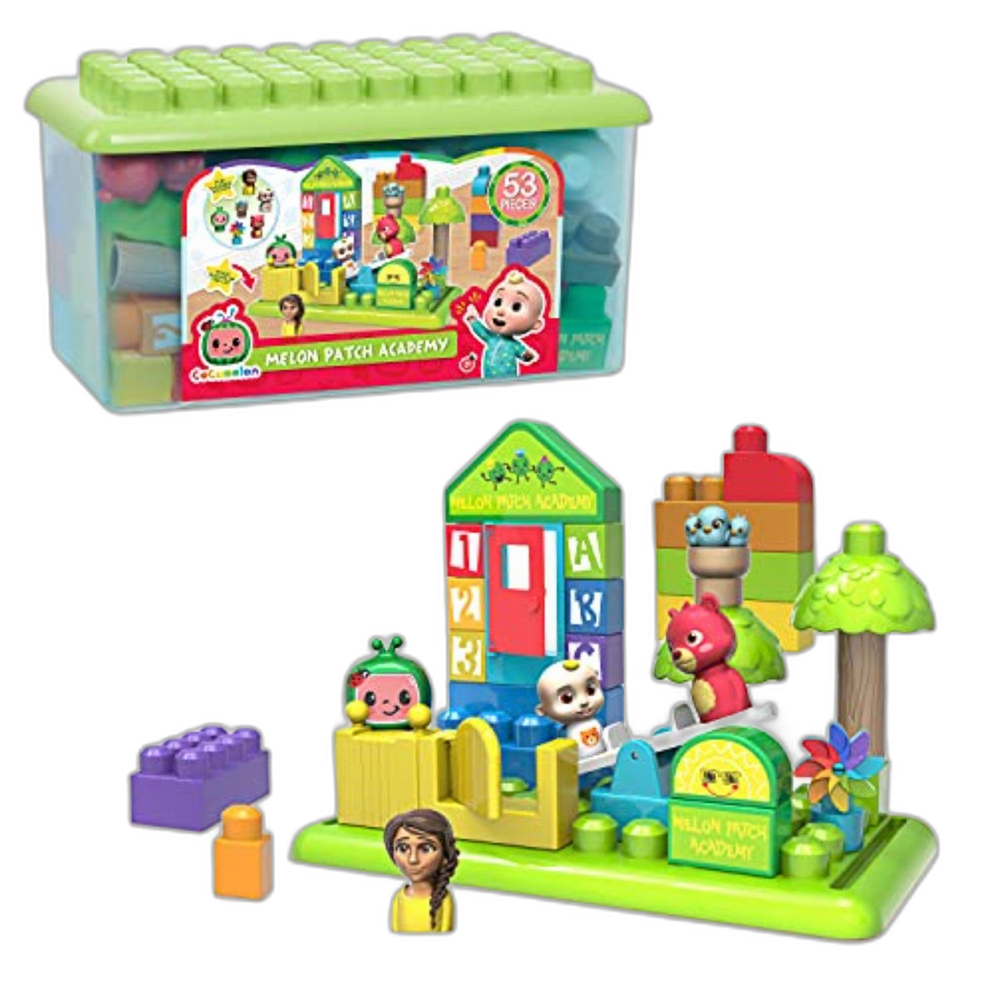 Patch Academy 53 Large Building Blocks Includes 6 Character Figures by Just Play