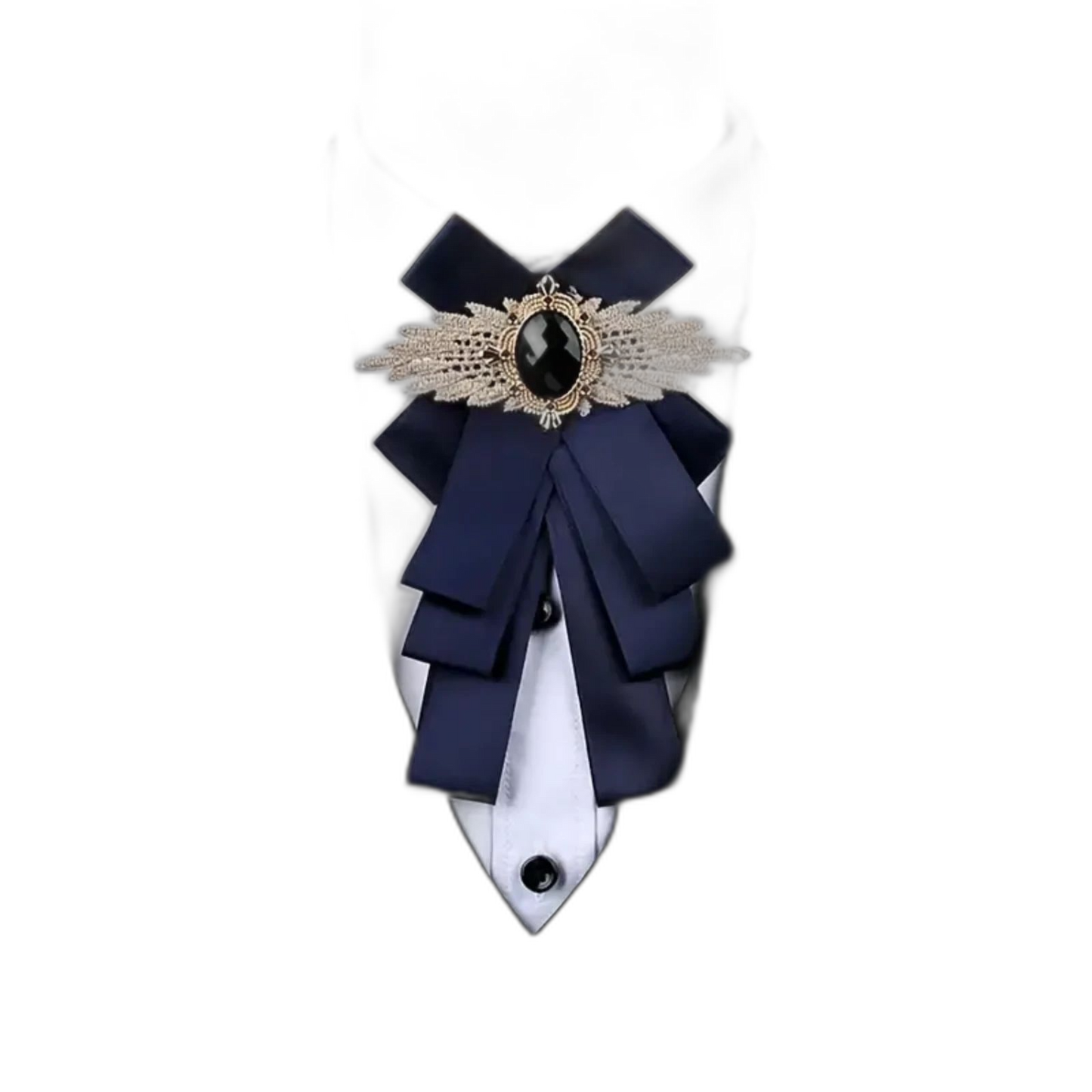 Navy Blue Diamond Ribbon With Flower Collar perfect very elegant
