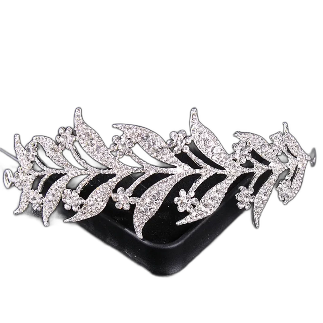 Silvery Crystal Tiara Crown Headband Rhinestone Prom Diadem Wedding Bridal Hair