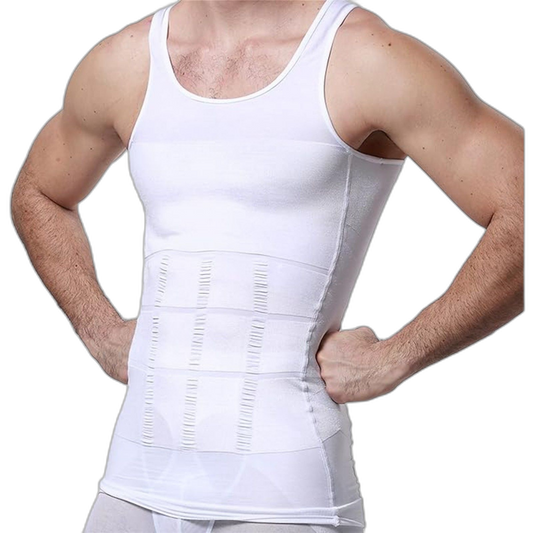 Slimming Body Shaper Vest Shirt Abs Abdomen Slim Large chest size 38"-40" White