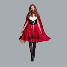 Load image into Gallery viewer, Women&#39;s Deluxe Red Riding Hood Costume - Dress &amp; Hooded Cape Size Small 4
