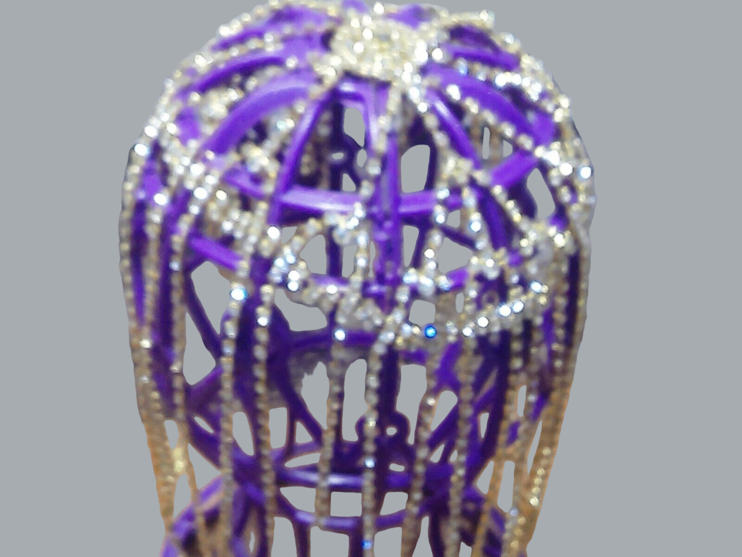 Tassel Rhinestone Cap Headpiece Flapper Golden & Crystal Head Chain Jewelry