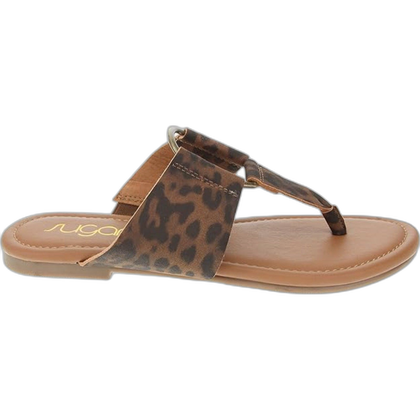 Sugar Women's Price Flat Thong Sandal with Ring Hardware Leopard 10