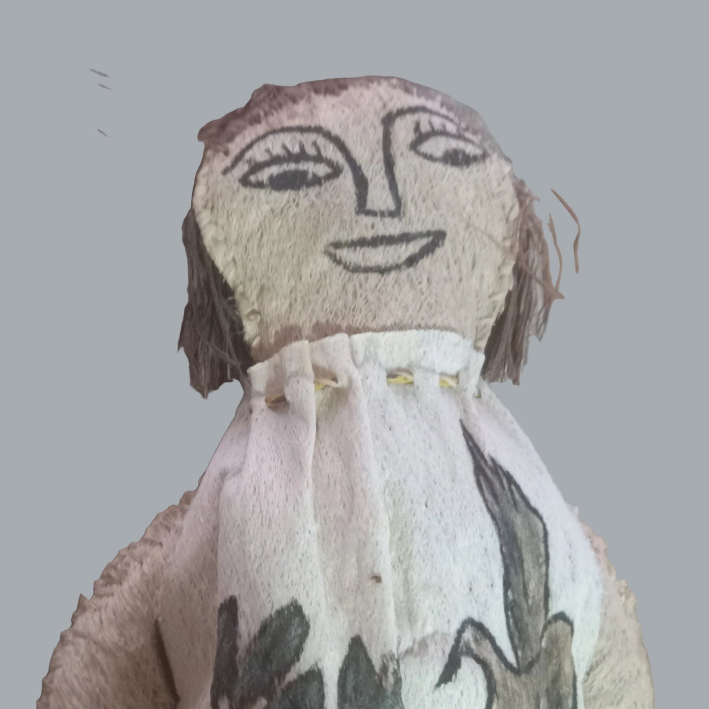 Vintage Tikuna Tree Bark Cloth Doll Colombian Amazon Folk Art Imports Chibcha