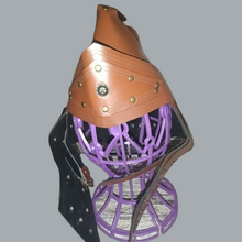 Load image into Gallery viewer, Vegan Leather Praetorian Guard Helmet Viking Roman Medieval Warrior Armor Cosplay
