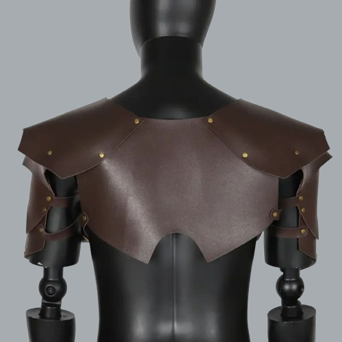 Vegan Leather Medieval Knight Shoulder Armor Larp Cosplay Pauldrons Breastplate