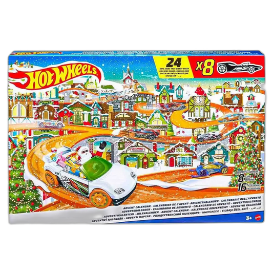Hot Wheels 2023 Advent Calendar 8 Hot Wheels Cars & 16 Accessories & Playmat Box