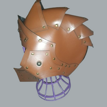 Load image into Gallery viewer, Vegan Leather Praetorian Guard Helmet Viking Roman Medieval Warrior Armor Cosplay
