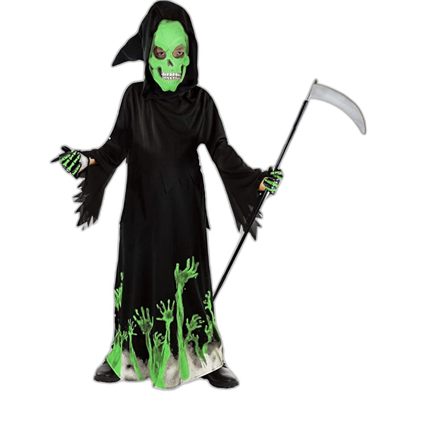 Spooktacular Creations Kids Grim Reaper Glow in the Dark Deluxe XL