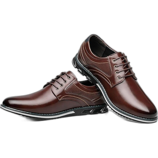 Gatsby 12aa Brown Comfort Soft Men Oxford Vegan Flexural Leather Dress Shoe