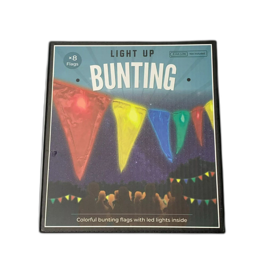 Light Up Bunting, 8 Colorful Bunting Flags with LED Lights Inside