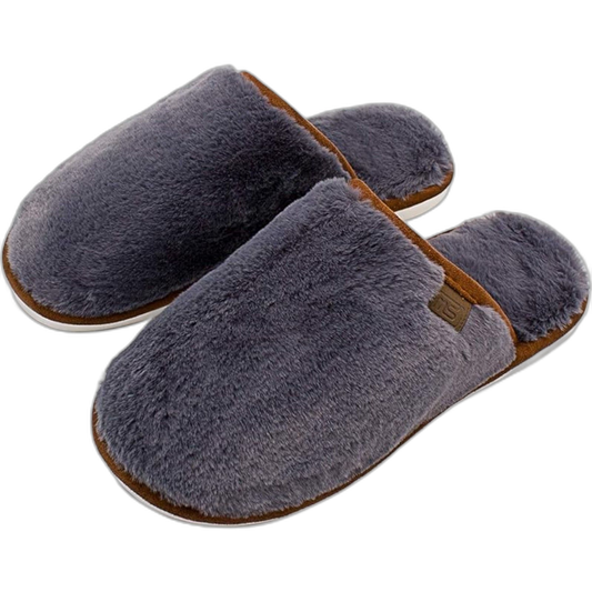 Slipper Soft Plush Fleece House Slippers Anti-Slip Warm Cozy Wool Navy Blue 9