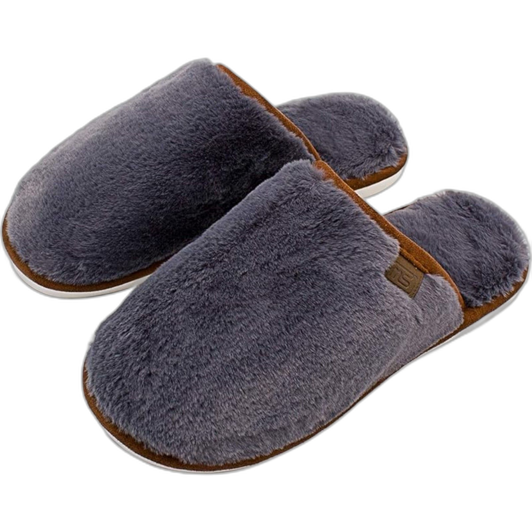 Slipper Soft Plush Fleece House Slippers Anti-Slip Warm Cozy Wool Navy Blue 9