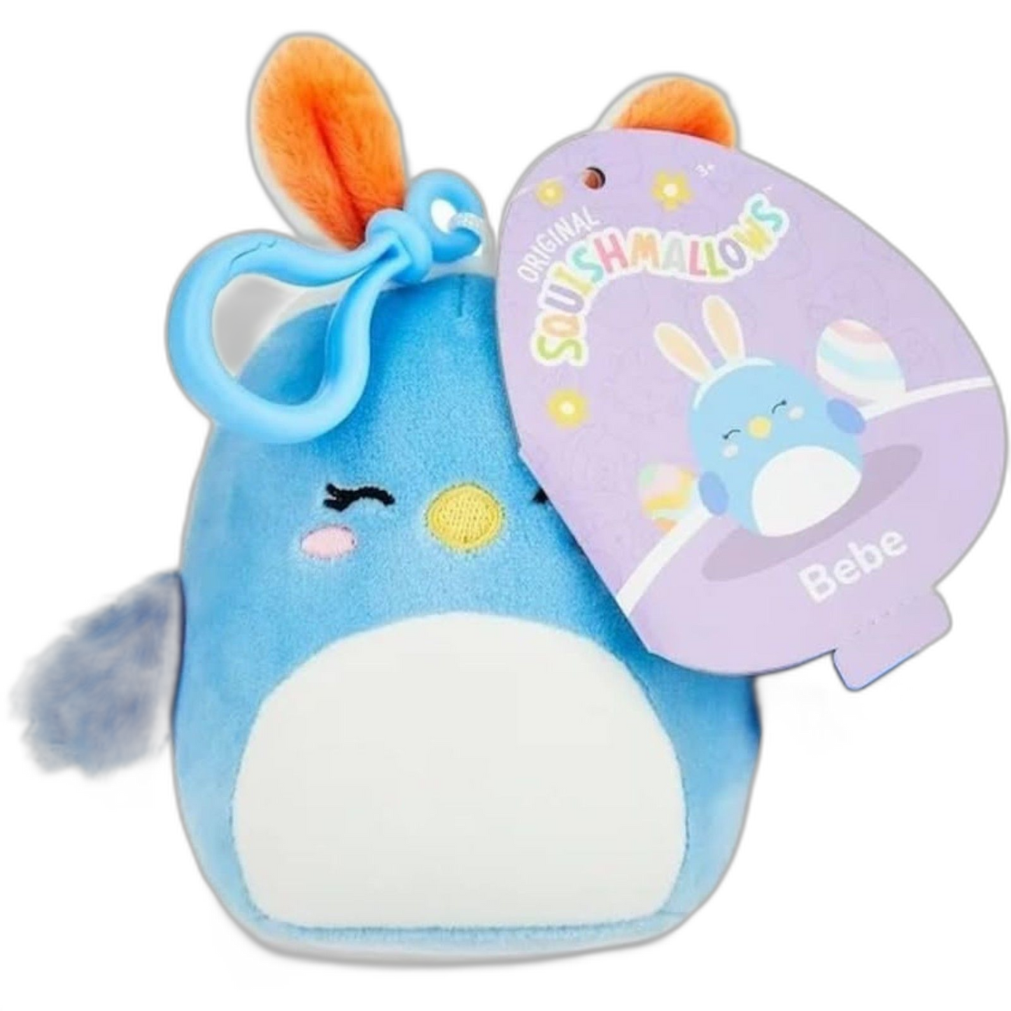 squishmallows 3.5" Easter Clip-On Bebe The Bluebird