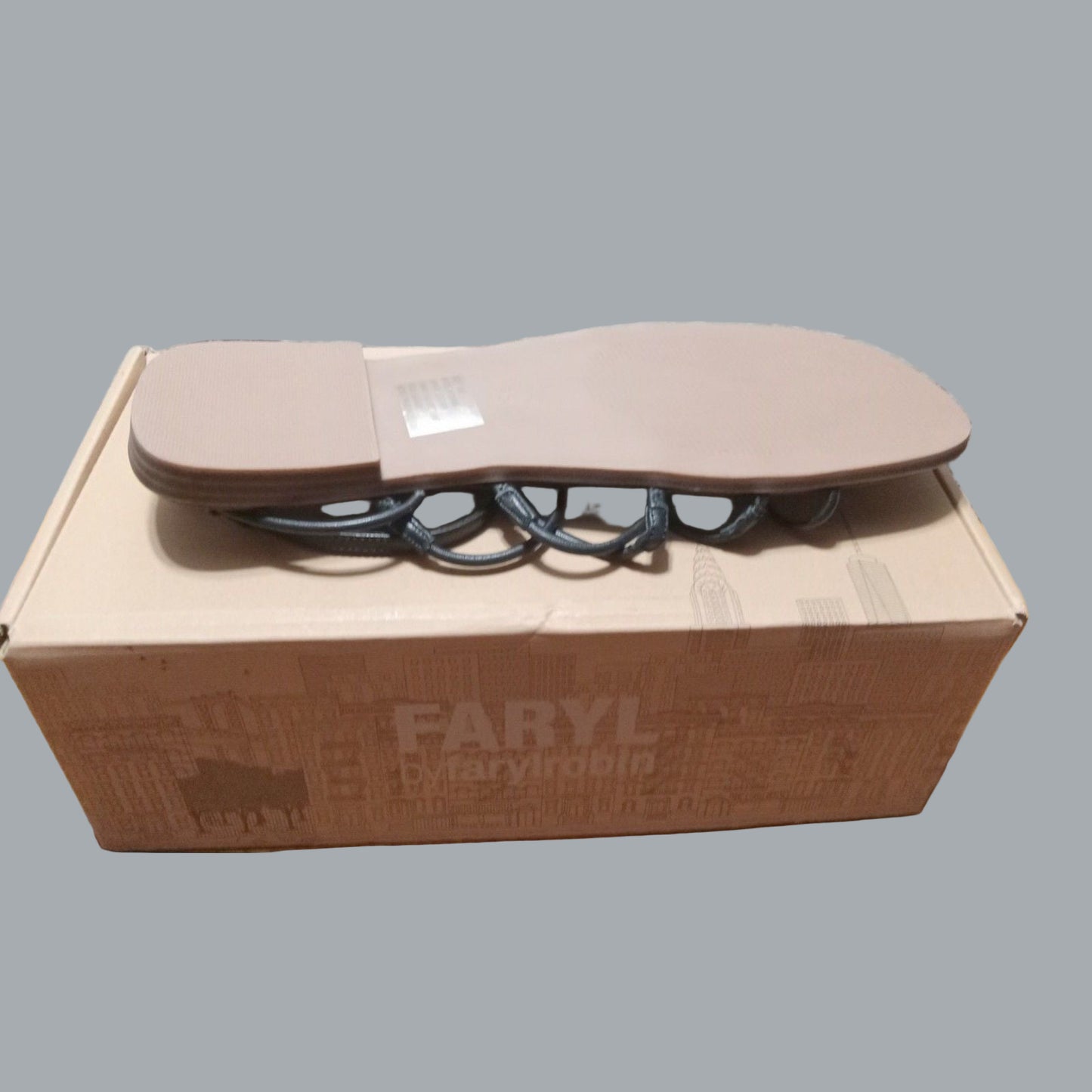 FARYL by Farylrobin Calli Black Strappy Sandals Size 9.5M Buckle Closure