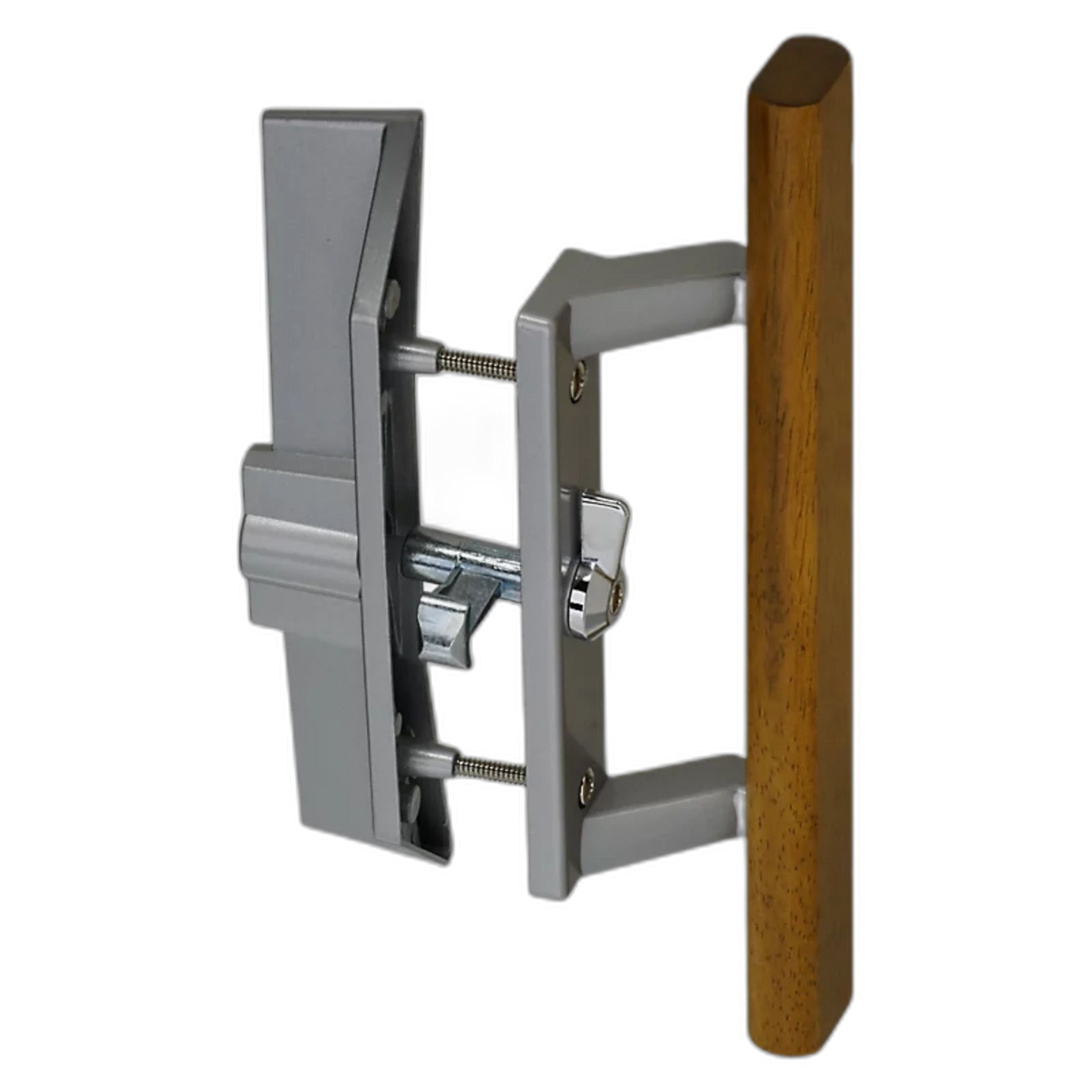 Patio Door Locking Handle/Latch Set 3-15/16", Aluminum, Visual Pack