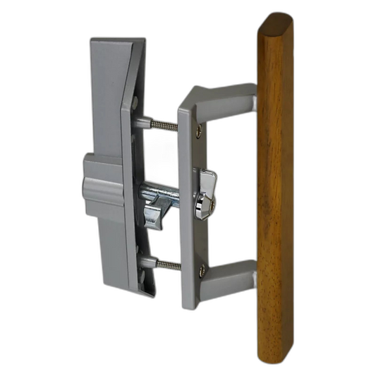 Patio Door Locking Handle/Latch Set 3-15/16", Aluminum, Visual Pack