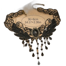 Load image into Gallery viewer, Gothic Multilayer Black Crystal Black Lace Necklace Club Decor Neck Jewelry
