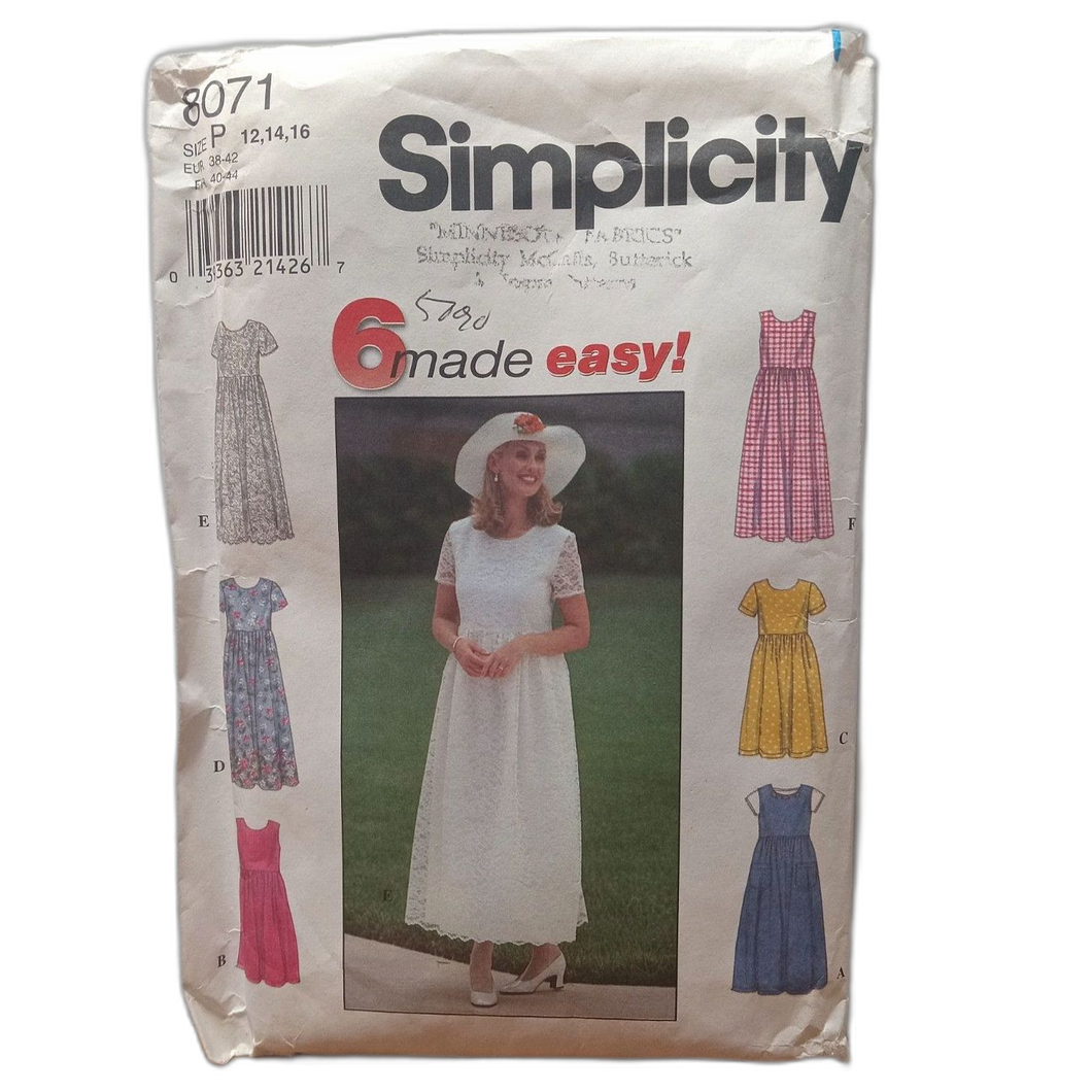 Simplicity Sewing Pattern Maxi Twirl Modest Dress 8071 Women P 12 14 16 UNCUT
