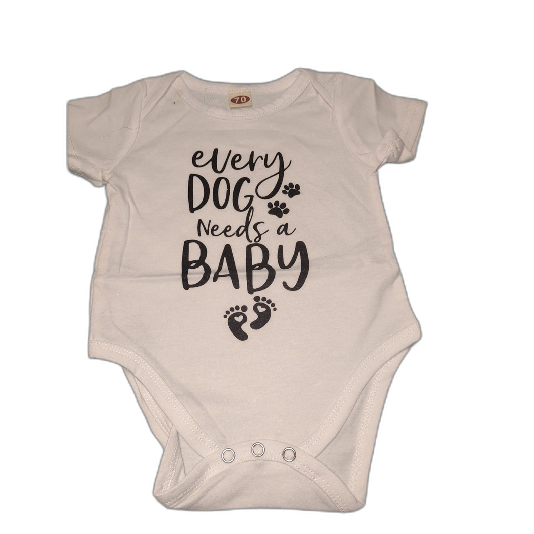 Every Dog Needs a Baby” Romper 0-3 months