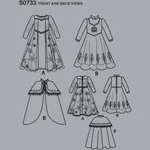 Load image into Gallery viewer, Simplicity S0733 Disney Frozen Elsa Anna Kids Costume Pattern Uncut 3–8 OOP

