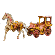 Load image into Gallery viewer, 3d Puzzle Horse and Royal Carriage 15x6x4 inches
